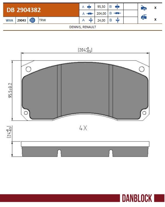 Set placute frana,frana disc DB 2904382 DANBLOCK